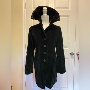 velvet jacket with faux fur collar